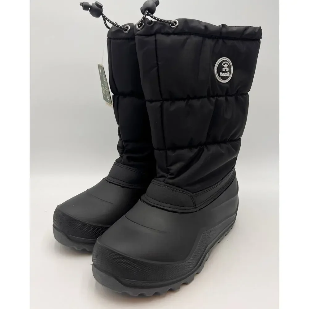 Kamik Big Kids Snowcozy Winter Boots Size 6 EU 38 Black Waterproof NIB